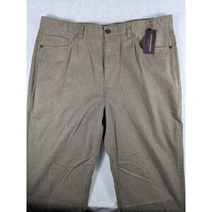 Johnston & Murphy‎ Regular Fit Brown Pima Cotton Blend Dress Pants 38x32